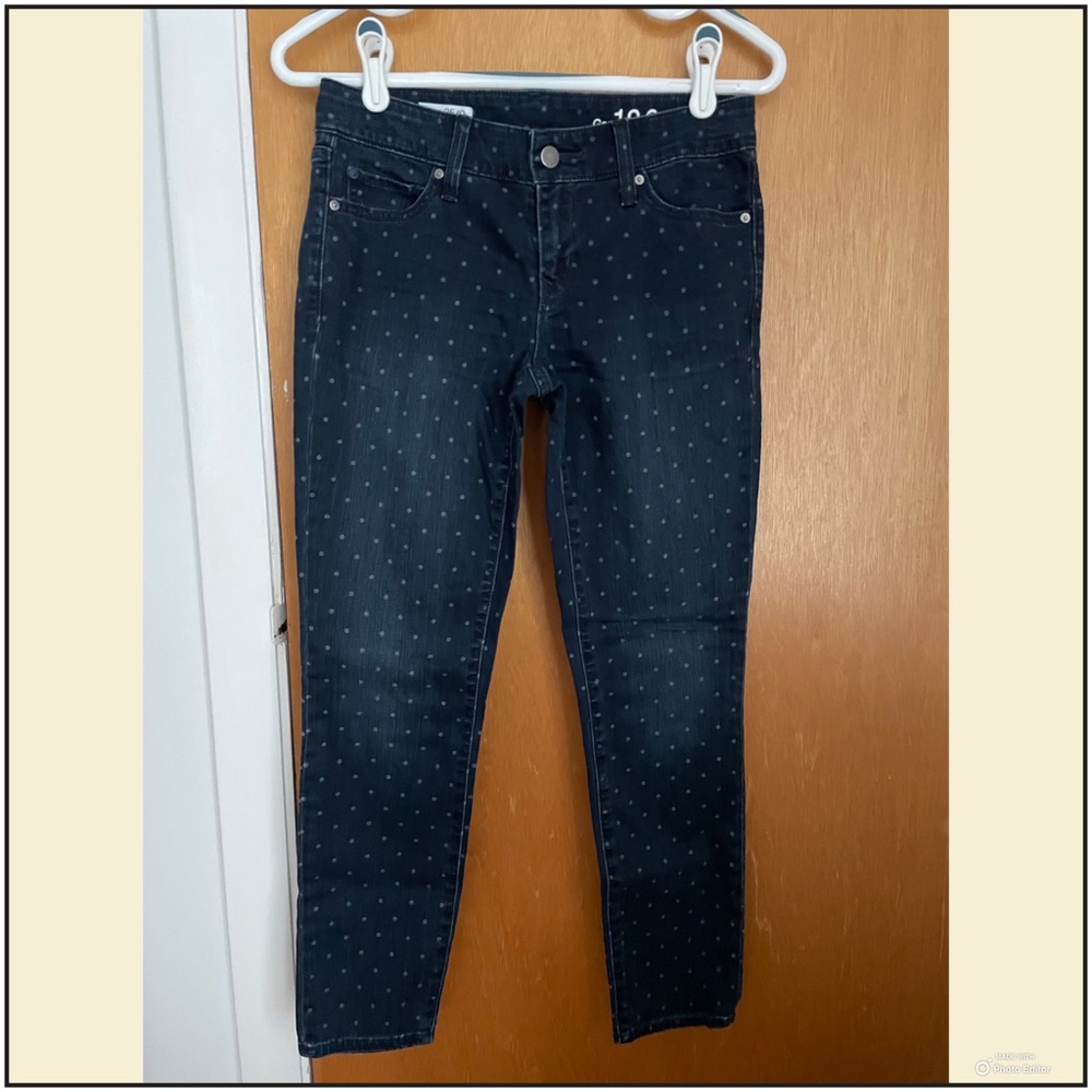 Gap 1969 polka dot ankle skinny jeans